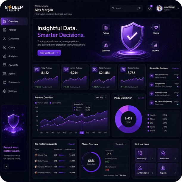 Fintech software development services illustration